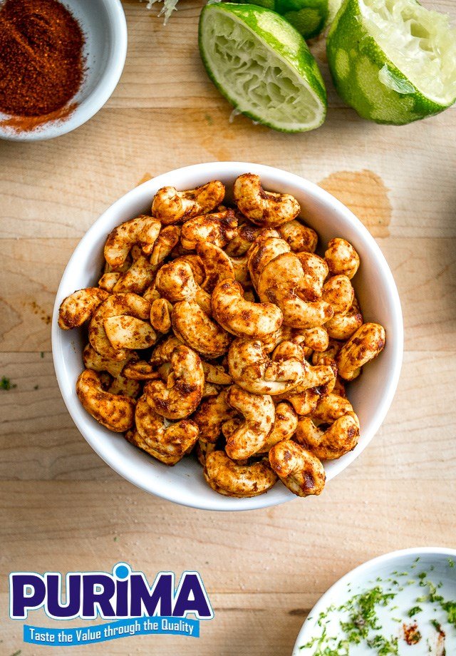 Spicy Cashew Nuts - Chiili Lemon Cashews - PURIMA