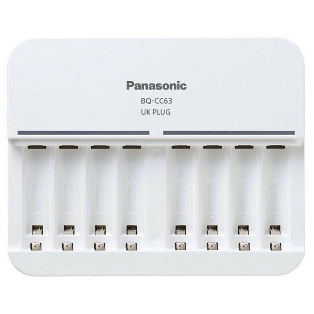 Panasonic Eneloop Intelligent Premium Charger BQ-CC63U for up to 8 NI-MH Batteries AA/AAA White
