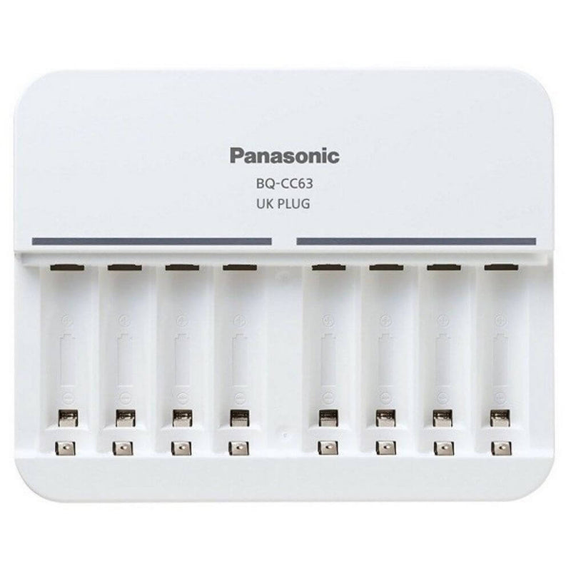 Panasonic Eneloop Intelligent Premium Charger BQ-CC63U for up to 8 NI-MH Batteries AA/AAA White